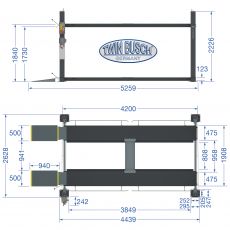 Elevator cu 4 coloane - 3600kg - Elevator parcare
