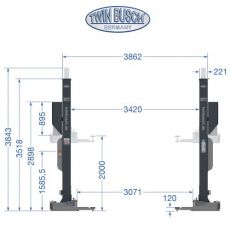 Elevator cu 2 coloane 8 tone - Heavy‑Line - GREY Line